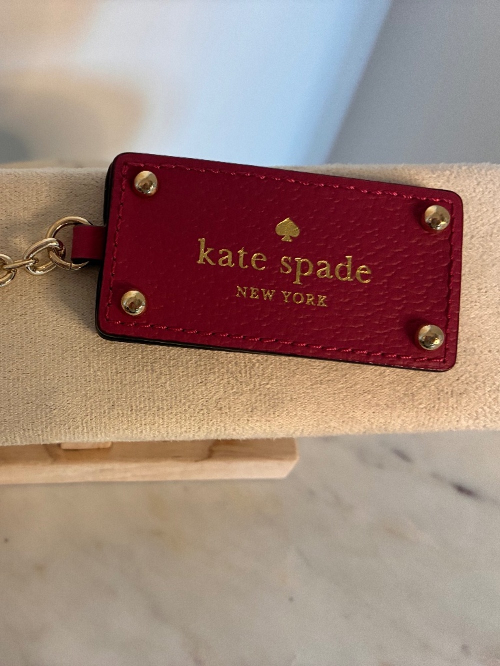 Kate Spade punch Grove Street Mirror Keychain Purse Fob